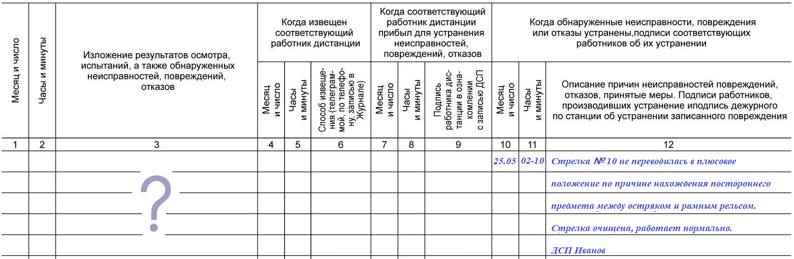 Ду 46 журнал образец заполнения